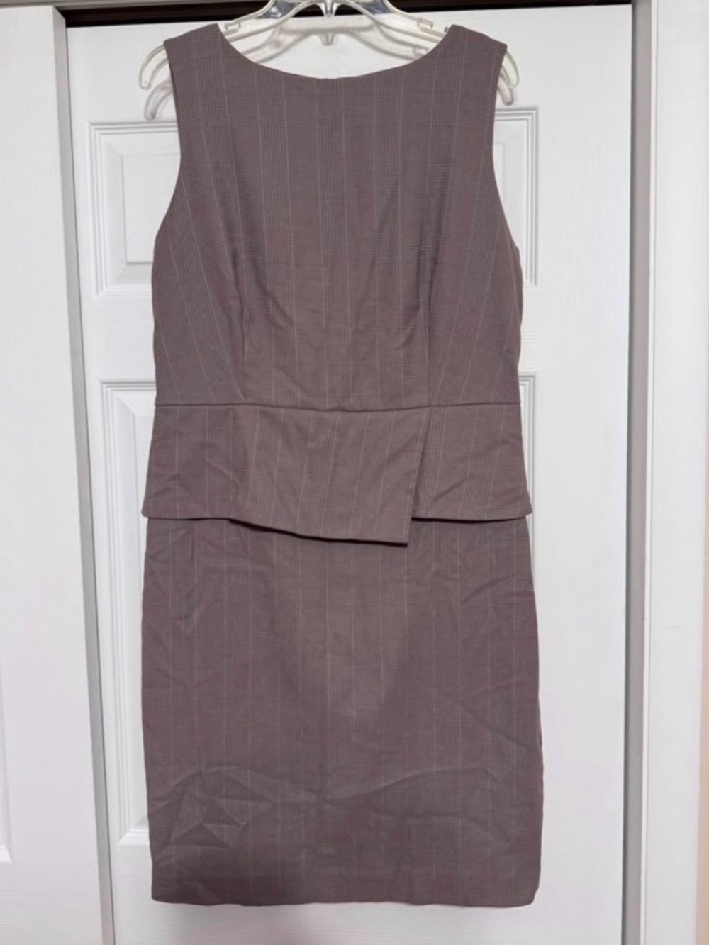 Ann Taylor Taupe Sleeveless Peplum Sheath Dress - Picture 7 of 10